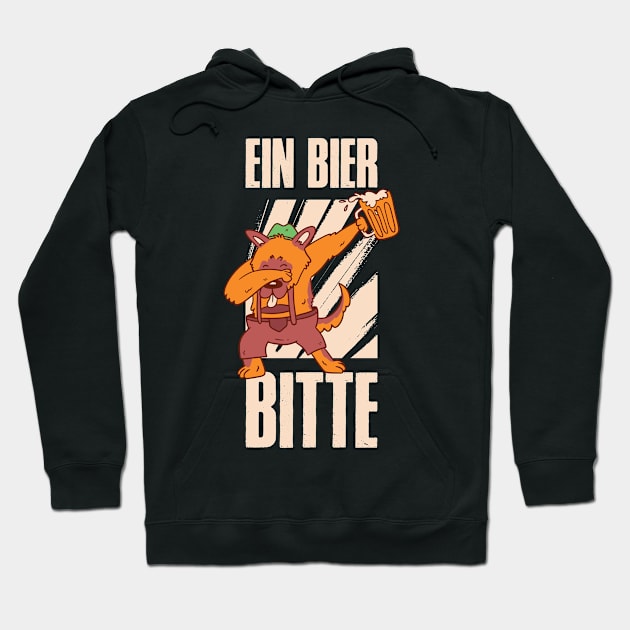 Ein Bier Bitte Funny Beer Gift Hoodie by CatRobot